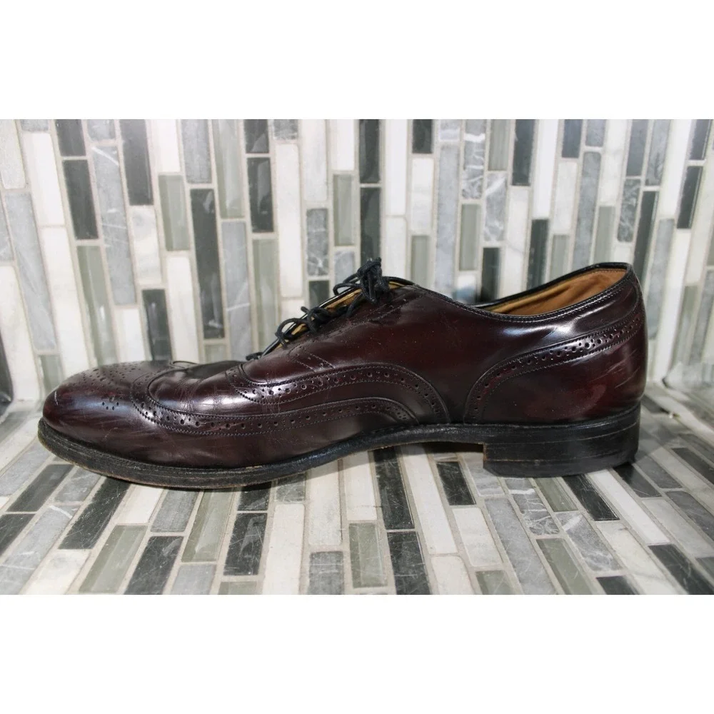 Johnston Murphy Limited Formal Shoes‎ Men Sz 11D Burgundy Leather Tassel wingtip